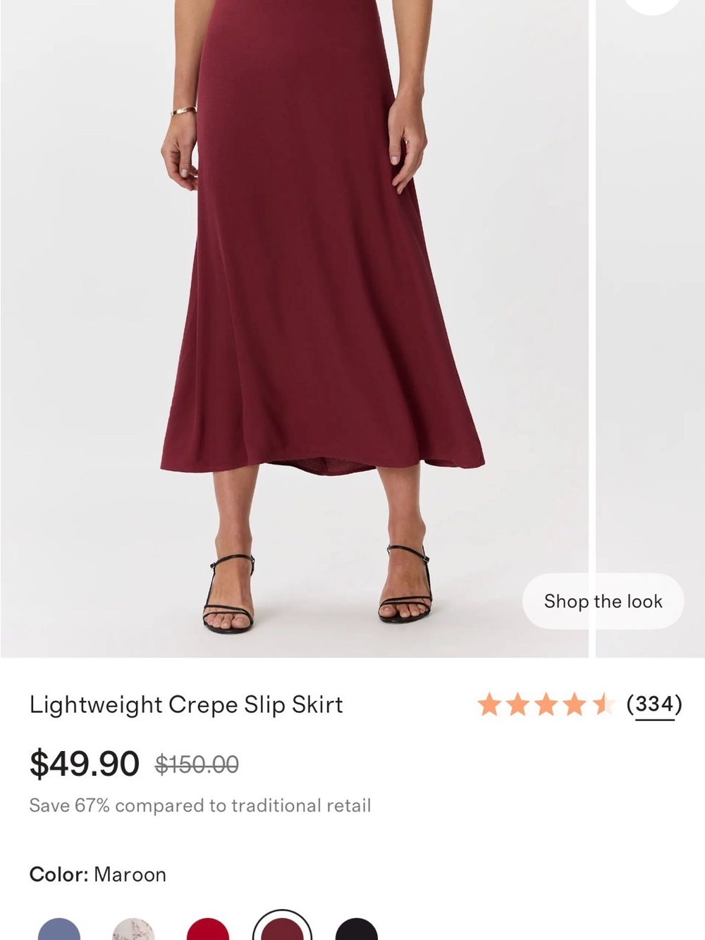 Quince Maroon Maxi Slip Skirt